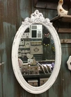 Antique wooden wall mirror mirror 64 cm wardrobe mirror hallway mirror Baroque White