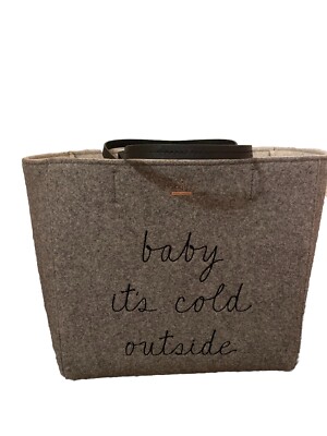 Kate Spade Purse Baby It s Cold Outside Gray Wool Tote Rare Bag Christmas
