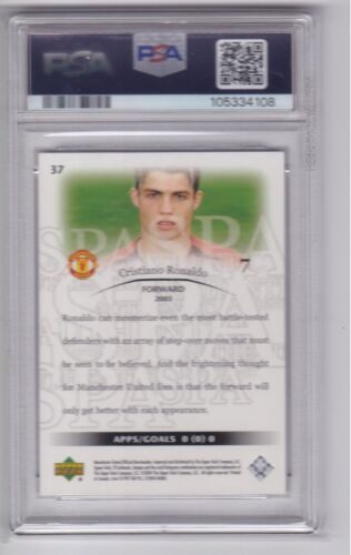 2004 SP Autentico Manchester United #37 Cristiano Ronaldo RC Base PSA 8 - Foto 2 di 2