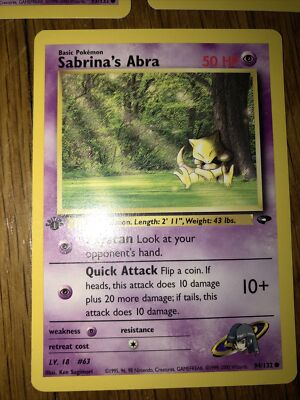 sabrina's abra pokemon card Japanese - 063 Gym Challenge Evolves from null Type Sabrina's Abra 019 WoTC Promo