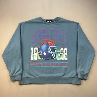 Homme Femme Sweatshirt Adult XL Blue Teal Elite Football Crewneck Beverly  Hills