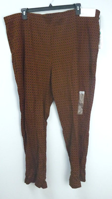 Liz Claiborne Alexis Black Orange Geometric Straight Leg Mid-Rise  Pants Size 3X