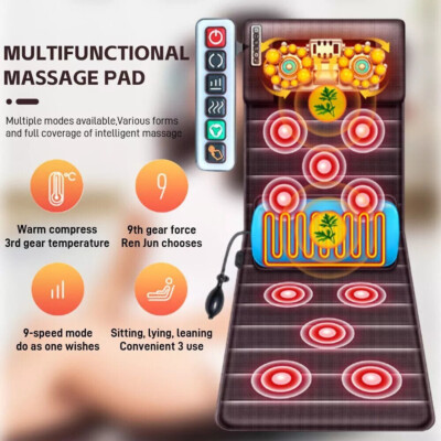 #ad #ad Full Body Electric Massage Mat for Bed w Shiatsu Heated Neck Massager for Home $88.88