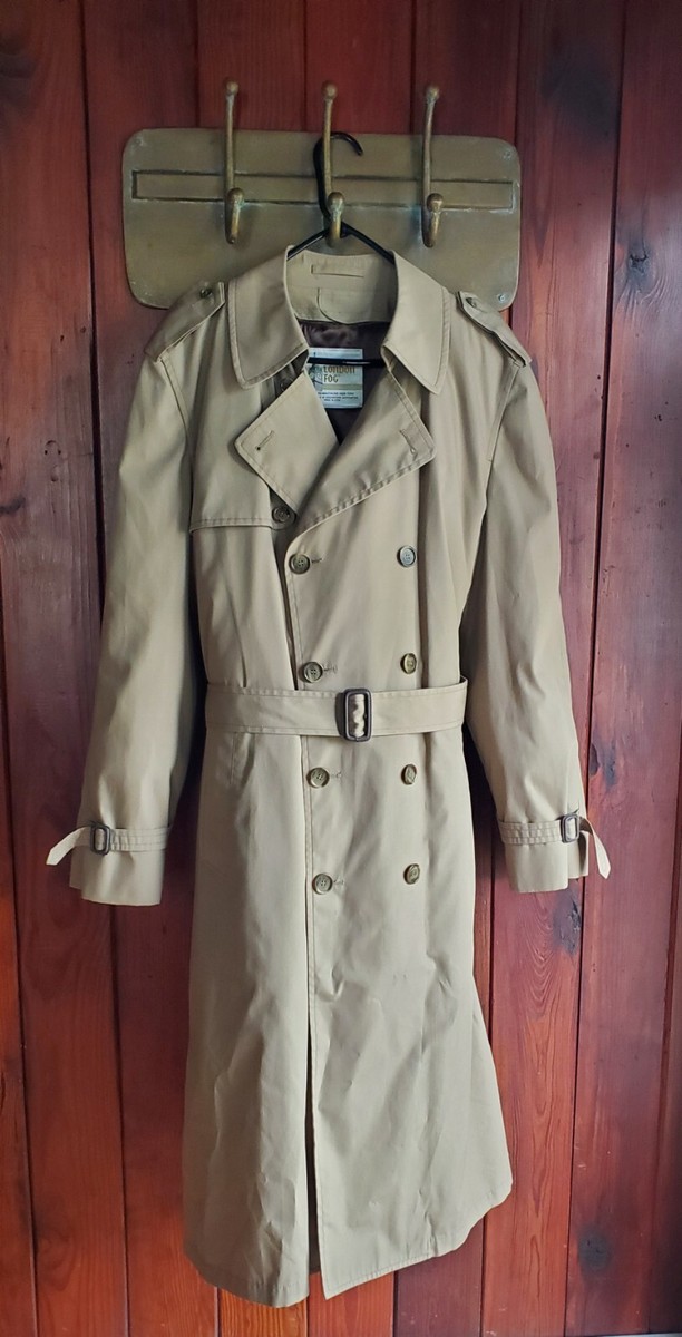 Mens 42 Long London Fog Trench Coat | eBay