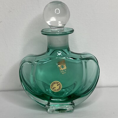 Vintage Cristallo Al Piombo Gereen Perfume Bottle Collezione Glass Italy Vanity