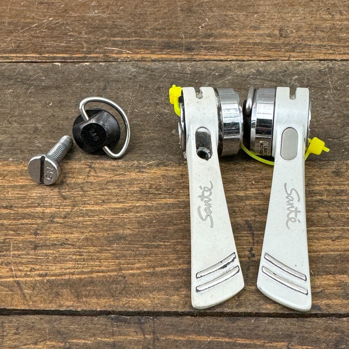 Vintage Shimano Sante SL-5000 Shift Lever Set White 7s Braze