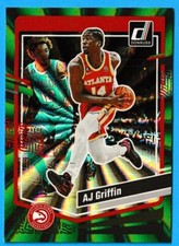 2023-24 Panini Donruss Basketball Holo Green Laser AJ Griffin #92 Atlanta Hawks