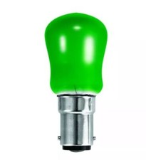 Image of PREMIUM BRANDED OSRAM 15WATT GREEN COLOURED PYGMY LIGHT BULBS SBC B15 PKT 2