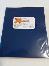 Up  Up 5 Pack 2-Pocket Durable Flexible Poly Portfolios W/3 Hole Punch BNIP 
