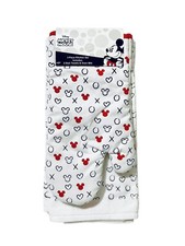 Disney Mickey Valentine's 3pc Kitchen Set, 2 Dish Towels Oven Mitt - NWT