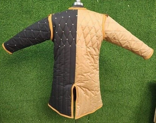 Halloween Gambesón Medieval Grueso Acolchado Manga Completa Abrigo Aketón Disfraz Larp Foto 4 de 4