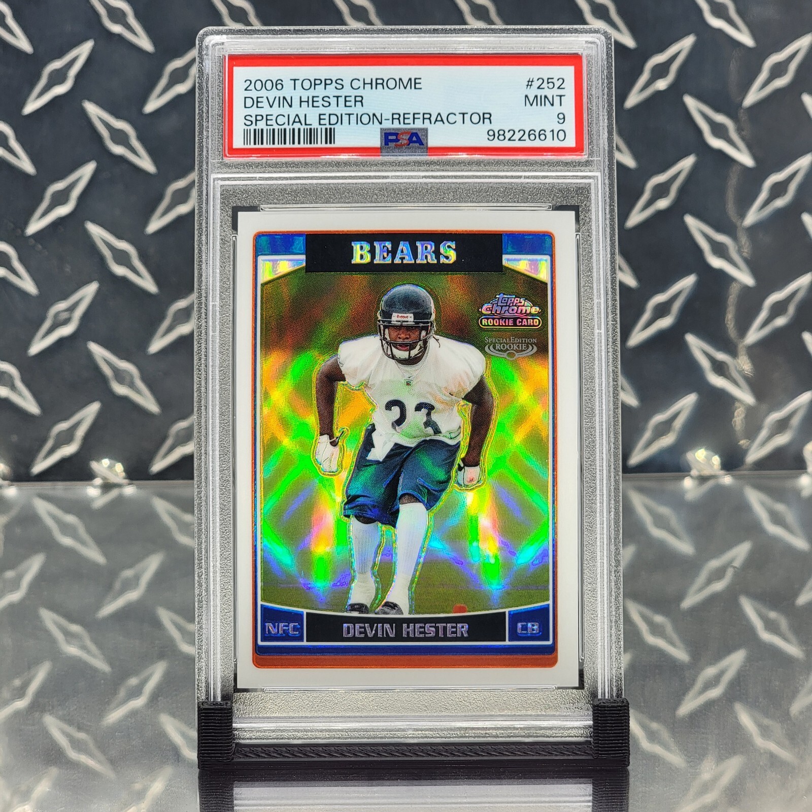 2006 Topps Chrome Refractor Devin Hester Rookie PSA 9