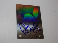 Unknown Autographed Signed Holographic Baseball sticker Card Indians