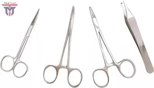 4 Pcs STUDENT SUTURE SURGICAL PACK SET KIT GERMAN STAINLESS STEEL CE Veterinary