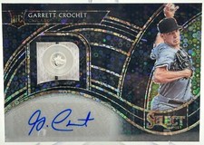 Garrett Crochet 2021 Panini Select Black Disco Button Relic Auto Rookie TRUE 1/1