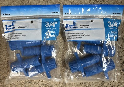 Apollo 3/4 in. Blue Twister Polypropylene Insert x MPT (2bag Of 5PK)
