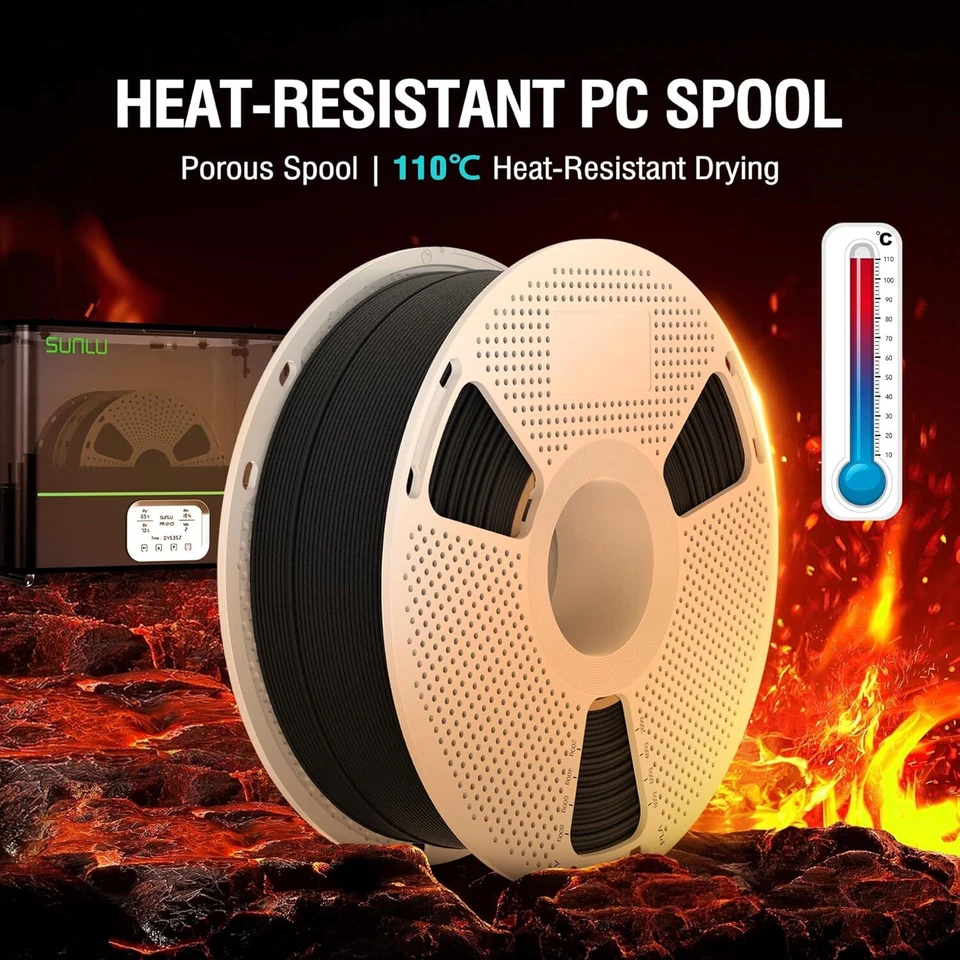 Нить накаливания для 3D-принтера SUNLU черная PA12-CF 1,75 мм 1 кг нейлоновая нить из углеродного волокна - Изображение 4 из 4