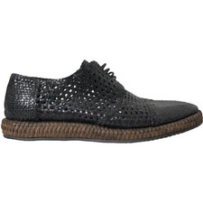 DOLCE & GABBANA Shoes Black Woven Goat Leather Lace Up Derby EU45 / US12 1120usd