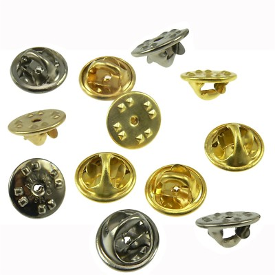 #ad #ad QTY 10 100 Brass Clutch Clasp Butterfly Military Pin Backs Guards Gold Chrome $5.97