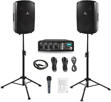 PRORECK MX 10 PA Speakers System 1600W 10'' Bluetooth Powered Mixer Portable
