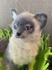 CAT NEEDLE FELTED    ooak Artist DAL collectibles New