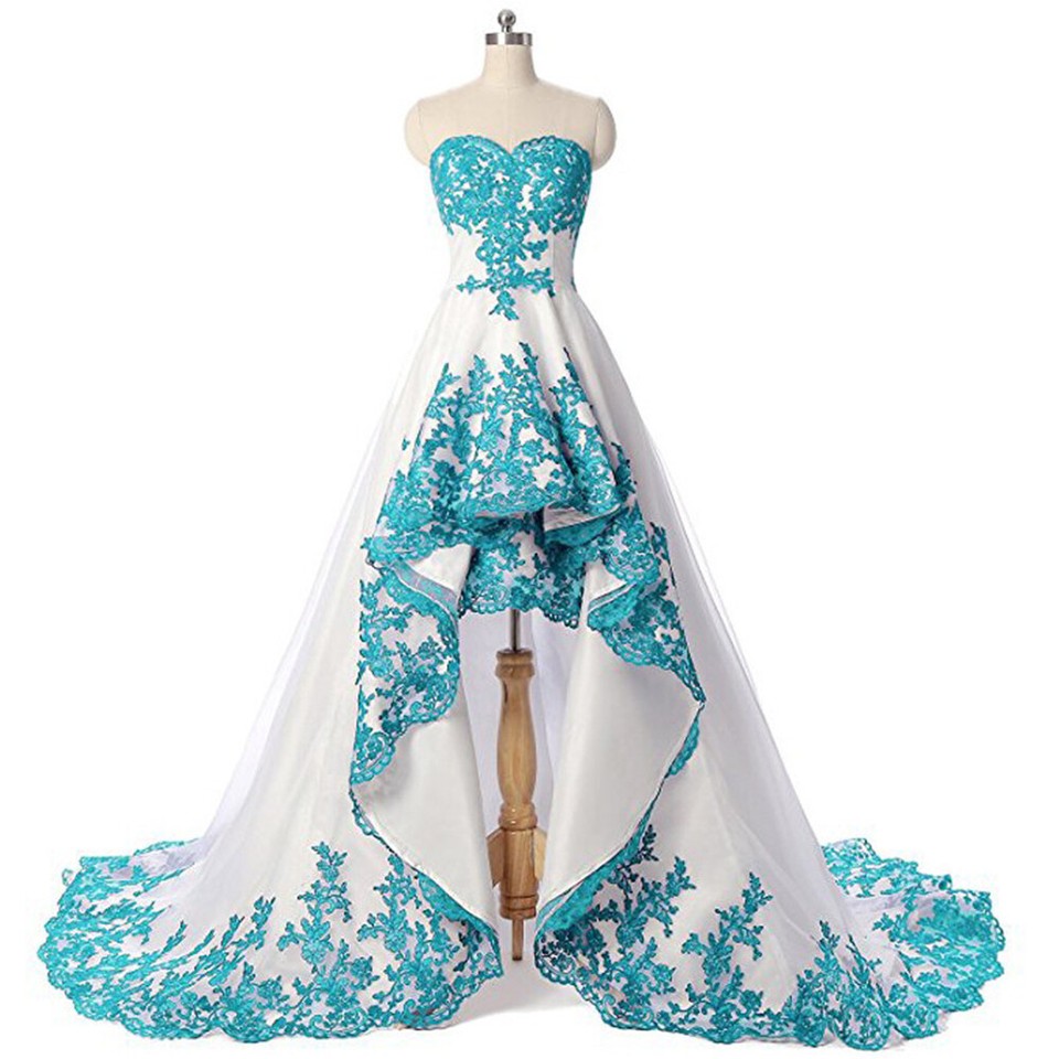 Adela Lace High Neck Pageant Dress - Red Ball Gown With Hi-Low Train, Appliques, Custom Sizing - View #2