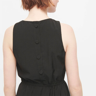 J CREW ~ BLACK Button Back Midi DRESS Petite 0 0P | eBay