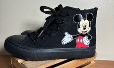 Disney Mickey Mouse High Top Tennis Shoes, Sneakers Black Unisex Kids Size 2 EUC