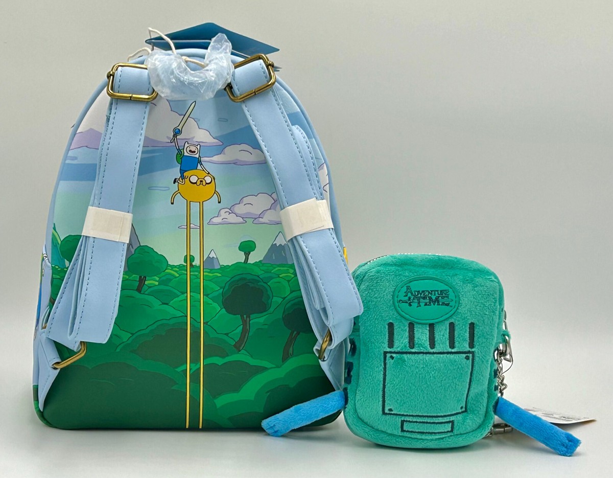 Loungefly Adventure Time Characters Mini Backpack, BMO Coin Purse Lanyard  Set
