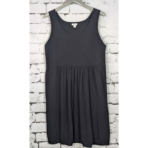 SUNDANCE Boho Cottage Cotton Silk Knit Black Midi Dress Stretchy Comfy Size XL - Picture 2 of 5