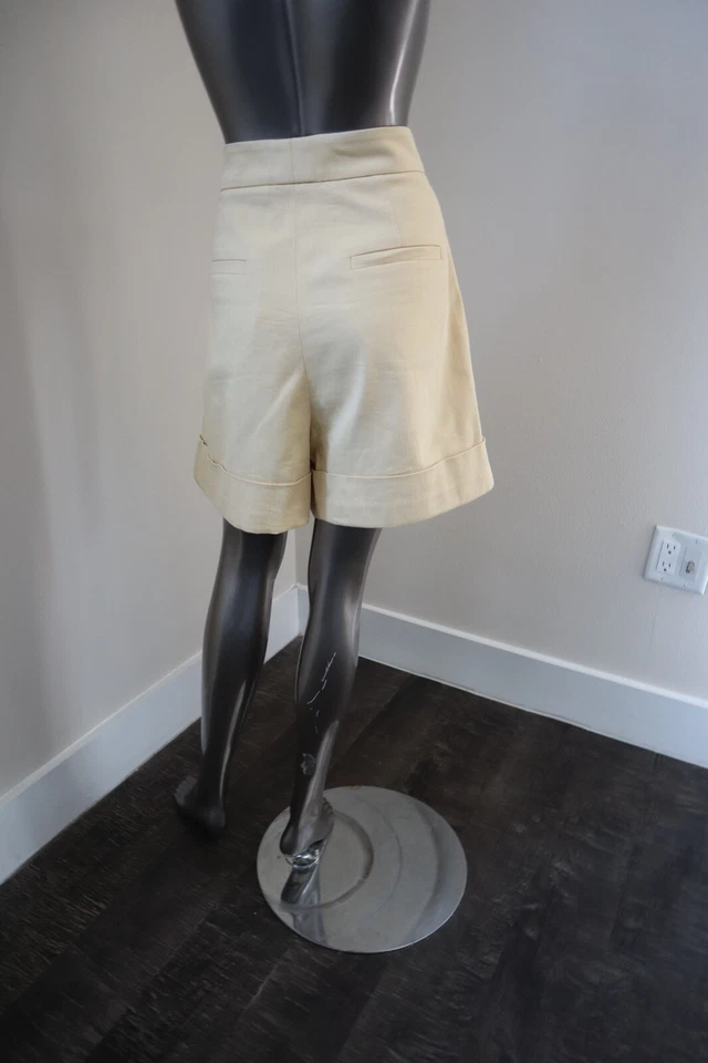 Pantalones Cortos Brunello Cucinelli Monili Amarillo Algodón Sarga Puño Talla 10 32" Cintura Foto 3 de 4