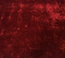 Burgundy VELVET UPHOLSTERY CRUSHED FLOCKING / CURTAIN FABRIC 58" BY THE YARD