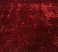 Burgundy VELVET UPHOLSTERY  CRUSHED FLOCKING / CURTAIN FABRIC 58" BY THE YARD
