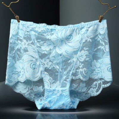 Women's High Waist Lace Rose Panties - Sexy & Comfortable Briefs (Sizes L-4XL)