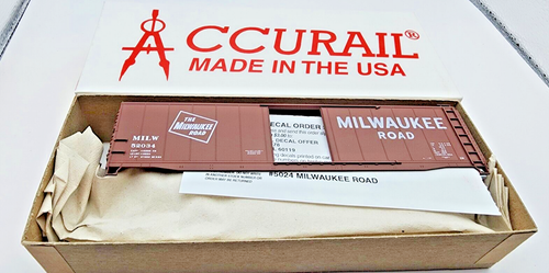 Accurail HO. Milwaukee Road 50' AAR Steel Boxcar. Kit # 5024
