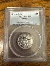 MS69 1997 $25 American Platinum Eagle 1/4 Oz Platinum PGCS *0408 4000.00 per troy oz