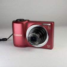 Digital Camera Canon PowerShot A810 HD Red Vintage Point And Shoot 16mp Tested