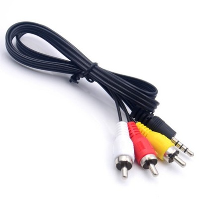3.5mm Jack Plug Male to 3 RCA Male AV Audio Video TV AUX Adapter Cable 5 ft 