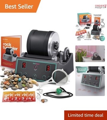 Rock Tumbler Kit Metal 9-Day Timer 3 Speeds Geology STEM Educational Toy