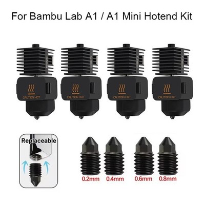 For Bambu Lab A1/A1 Mini Hotend Nozzle 0.2/0.4/0.6/0.8MM Quick Detachable Nozzle