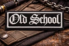 OLD SCHOOL Embroidered PATCH Biker Emblem Iron-on Applique Funny Saying New