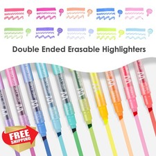 HANKU Erasable Highlighters 10 Colors Dual Tip Markers Journaling Doodling