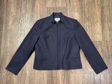 Vintage Pendleton Navy Blue Blazer Jacket 100 Wool Women s Size 12 Zip