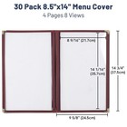 WeChef 30pcs 8.5x14" Menu Cover 4 Page 8 View Corner Stitch Restaurant Cafe — photo 9