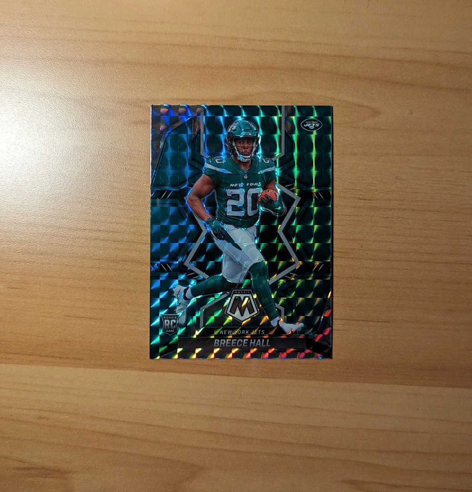 2022 MOSAIC BREECE HALL ROOKIE CARD SILVER MOSAIC PRIZM SP JETS #307 RC