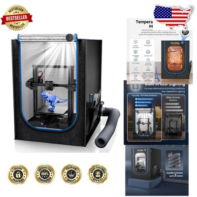 Ender 3 V3 SE/KE 3D Printer Enclosure: Fireproof, LED, Thermo-Hygrometer