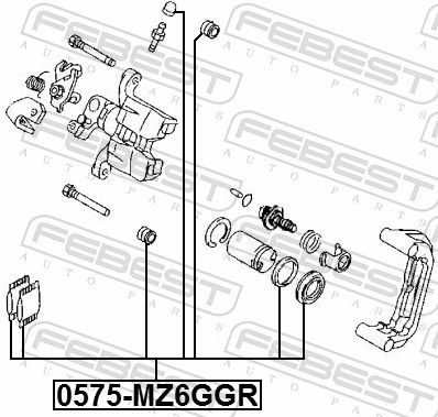 FEBEST-OE 0575-MZ6GGR.OE Repair Kit, brake caliper for MAZDA