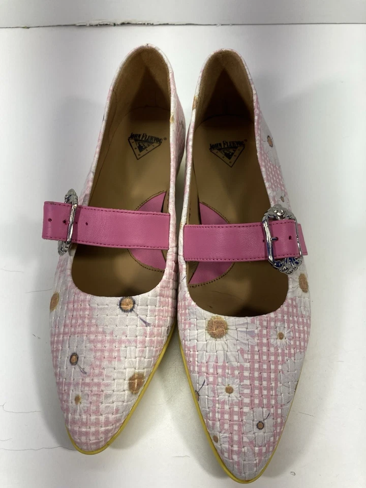 Sapato Plano Feminino Fluevog Power Up Zeal Mary Jane 8 Couro Rosa Fivela Daisey - Imagem 2 de 4