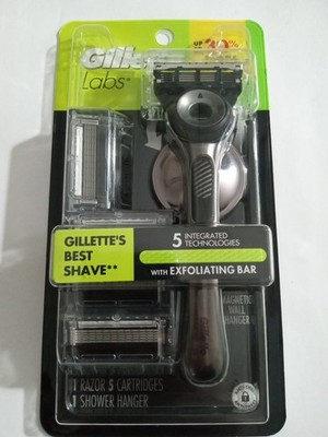 GilletteLabs Value Pack Razor Handle + 5 Blade Refills + Shower Hanger