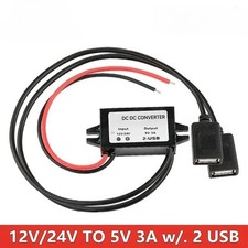 DC 12V to 5V USB 3A Power Converter Step Down Voltage Regulator for Car GPS